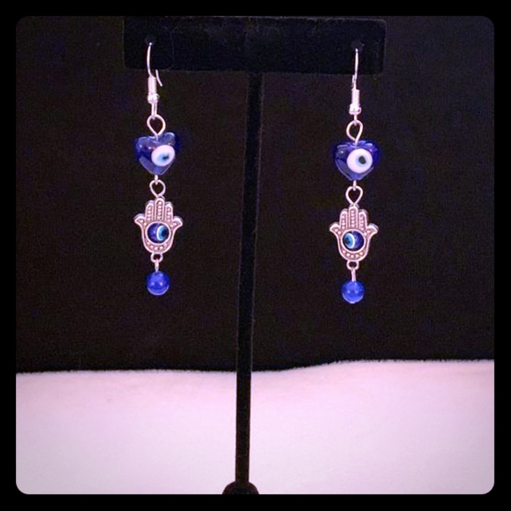 Hamsa hand /evil eye earrings